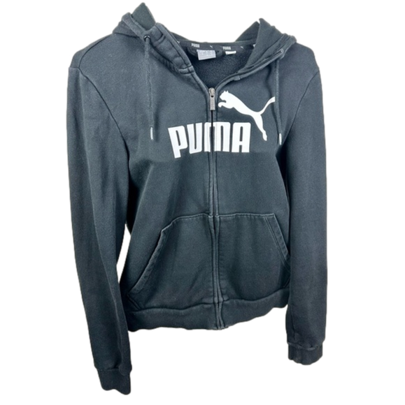 Black zip-up PUMA hoodie size M - Picture 3 of 5